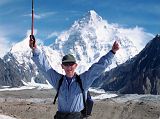 04 Jerome Ryan On Upper Baltoro Glacier With K2 Behind